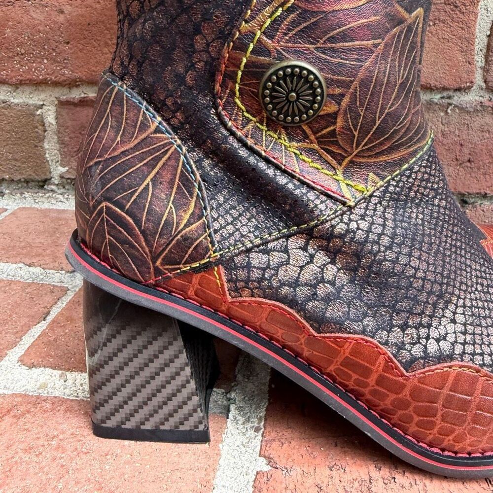 L'Artiste Spring Step Energy Leather Tall Boots Brown Multi boho Women EU 36 5.5 - Picture 4 of 10